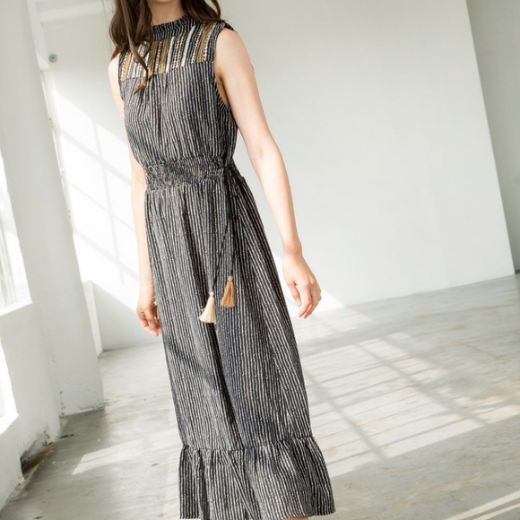 Last 1! NWT BOHO Embroidered Sleeveless Printed Midi Dress - Picture 10 of 13